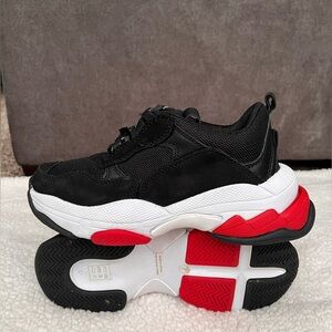 Jeffrey Campbell Lo-Fi Women’s Black White Red Chunky Sneakers